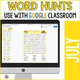 July Digital Word Hunts for Google Classroom