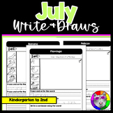 July Directed Drawing and Writing Worksheets Write & Draws