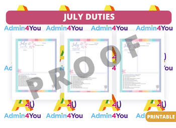 Preview of July Duties Checklists