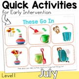 July Speech Therapy Quick Activities for Early Interventio