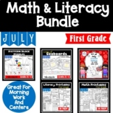 July First Grade Math and Literacy Bundle