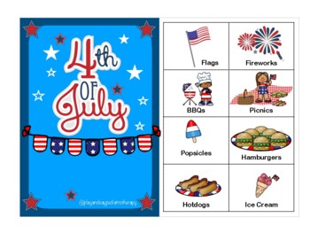 Preview of July Fourth Adaptable Interactive Book FREEBIE