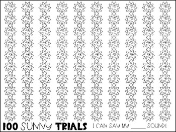 July Freebie: 100 Sunny Trials by Speech Between Snuggles | TpT