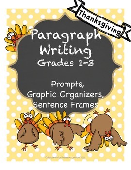 Preview of Thanksgiving Paragraph Writing, Grades 1, 2, 3,