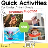 July Speech Therapy Quick Activities for Kinder & First wi