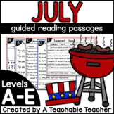 July Kindergarten Guided Reading Passages and Questions Le
