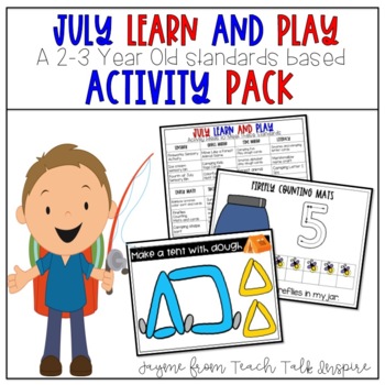 Preview of July Learn and Play Toddler Activity Packet-Toddler Activities