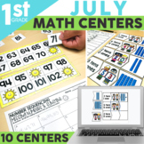 July Math Centers & Activities for 1st Grade | Digital & P