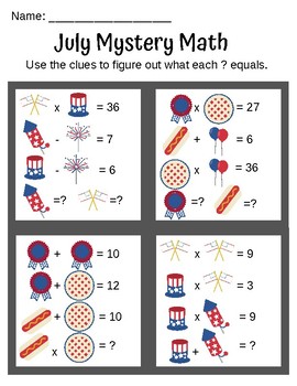 Preview of July Mystery Math