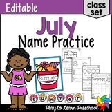 July Summer Beach Name Activities for Preschoolers and PreK