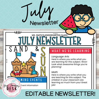 Preview of July Newsletter Template *Editable