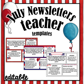 July Newsletter Teacher Templates Editable By Txteach22 Tpt