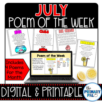 July Poem and Book Set by The Primary Pal | Teachers Pay Teachers