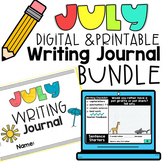July Printable and Digital Writing Journal 20 Prompts + Ed