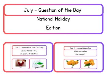 Preview of July Question of the Day - National Holiday Edition