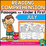 Preview of July Reading Comprehension Passages for Kindergarten and First Grade