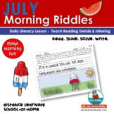 July Riddles | Riddle A Day | Morning Seatwork | Reading |