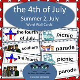 July Summer 4th of July Word Wall Cards ENGLISH version