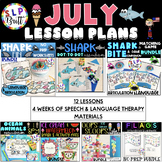 July (Summer, Shark Week)- Speech & Language Therapy Lesson Plans