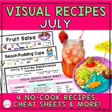 July Visual Recipes | Cheat Sheets | Speech Therapy | Life Skills