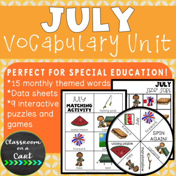 Preview of July Vocabulary Unit for Special Education {FREEBIE}