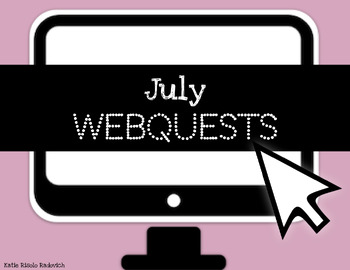 Preview of July Webquests - Independence Day, Canada Day, Zoos, Goldfish, Surfing