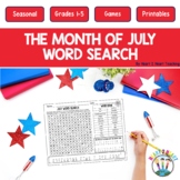 July Word Search Puzzle Worksheet | 4th of July Activities