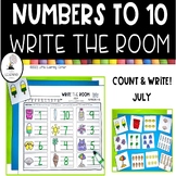 July Write the Room Numbers to 10 math 1-10