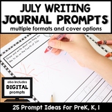 July Writing Journal Prompts for Preschool and Kindergarten