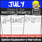 July Writing Picture Prompts | July Journal Prompts with Pictures