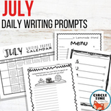 July Writing Prompts Summer School NO PREP Daily Journal