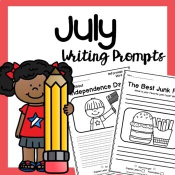 July Writing Prompts | Summer Writing Journal Worksheets | TpT