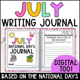 July Writing Prompts and Writing Journal 3rd Grade - 4th G