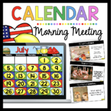 July calendar and morning meeting for kindergarten - Digit