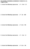 Jumbo Pack - 100 Totally Unique Factoring Trinomial Worksheets