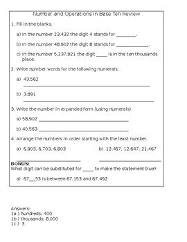 Jump Math Grade 5 Unit 2 Lessons 1-3 Review