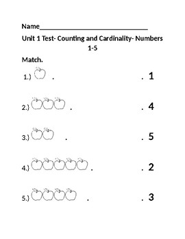 jump math kindergarten unit 1 test by kindermath tpt