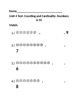 jump math kindergarten unit 4 test by kindermath tpt