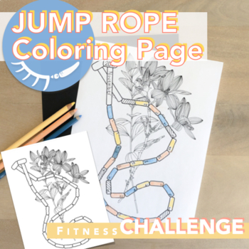 Preview of Jump Rope Coloring Page│Skipping Challenge │Heart Health