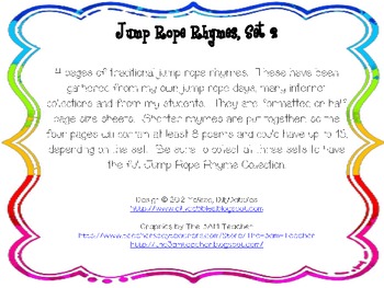 Preview of Jump Rope Rhymes, Set 2