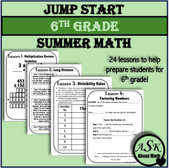 Preview of Jump Start 6th Grade Math - Summer Practice