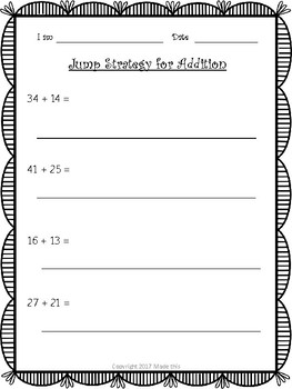 Jump Strategy For Addition - Freebie by Made This | TpT