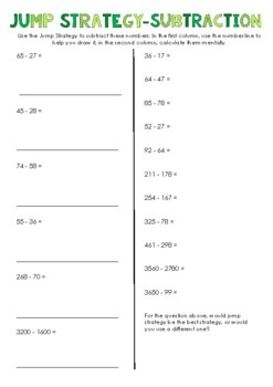 Jump Strategy - Subtraction by Amy Poad | TPT