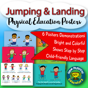 Preview of Jumping and Landing Patterns Dual Language Physical Education Posters