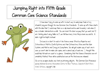 Preview of Jumping into the Fifth Grade Next Generation Science Standards