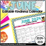 June Kindness Calendar 2024-2031 Summer Random Acts of Kin