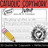 June 2024 Catholic Copywork Bundle: Printing & Cursive - S