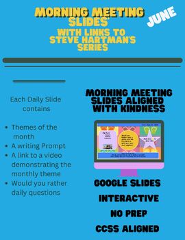 Preview of June  2024 SEL Morning Meeting Slides featuring Steve Hartman Videos: Creativity