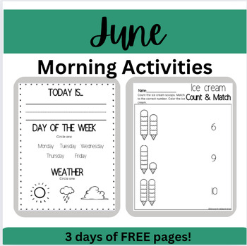 Preview of June Activities FREEBIE