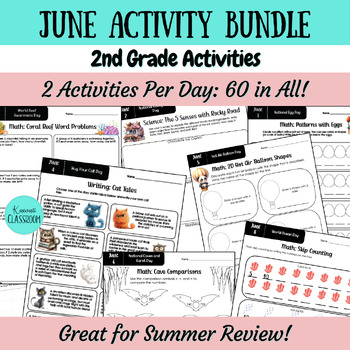 Preview of June Activities for 1st & 2nd Grades - Educational Celebration - Growing Bundle